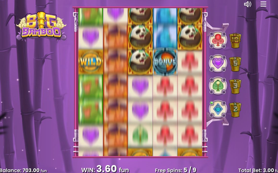 Free Spins med en Low-Symbol under omvandling till bambu